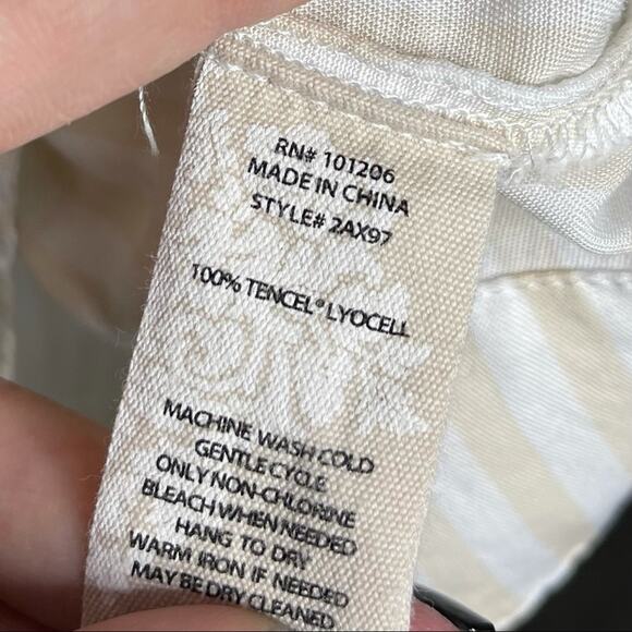 SOFT SURROUNDINGS / Lorimer white & cream striped tunic button down shirt / M - Picture 7 of 8